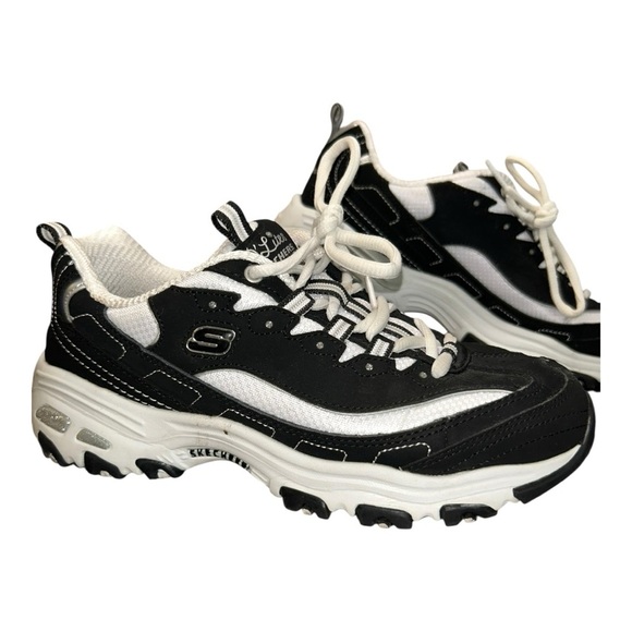 Skechers Sport Women's D'Lites Biggest Fan Memory Foam Sneaker Black/White - Picture 4 of 9